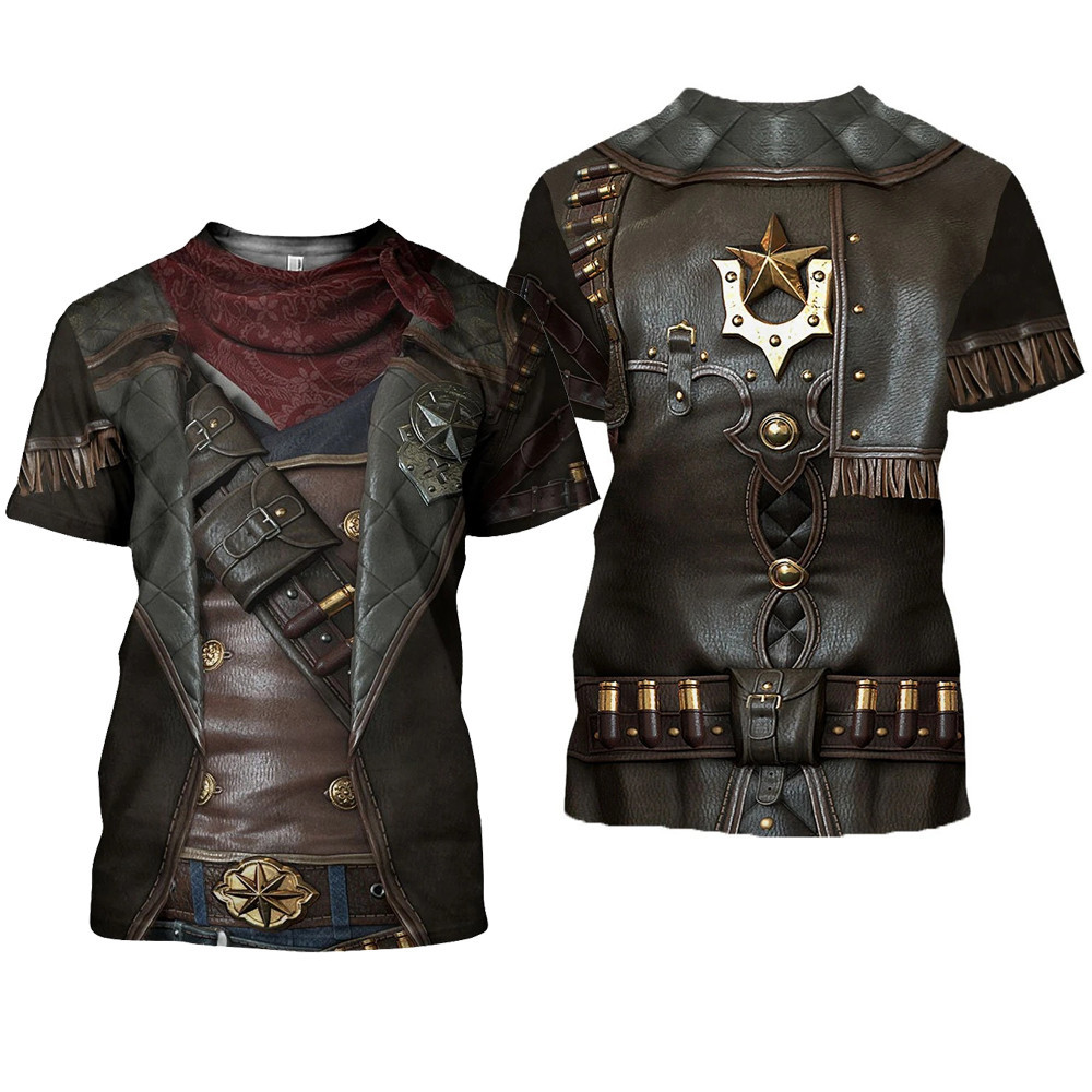 อัศวิน Templar Streetwear Casual Unisex Tops สําหรับผู้ชายแฟชั่นเกราะยุคกลาง 三维 พิมพ์ T เสื้อ Harajuku ฤดูร้อนแขนสั้น Tee