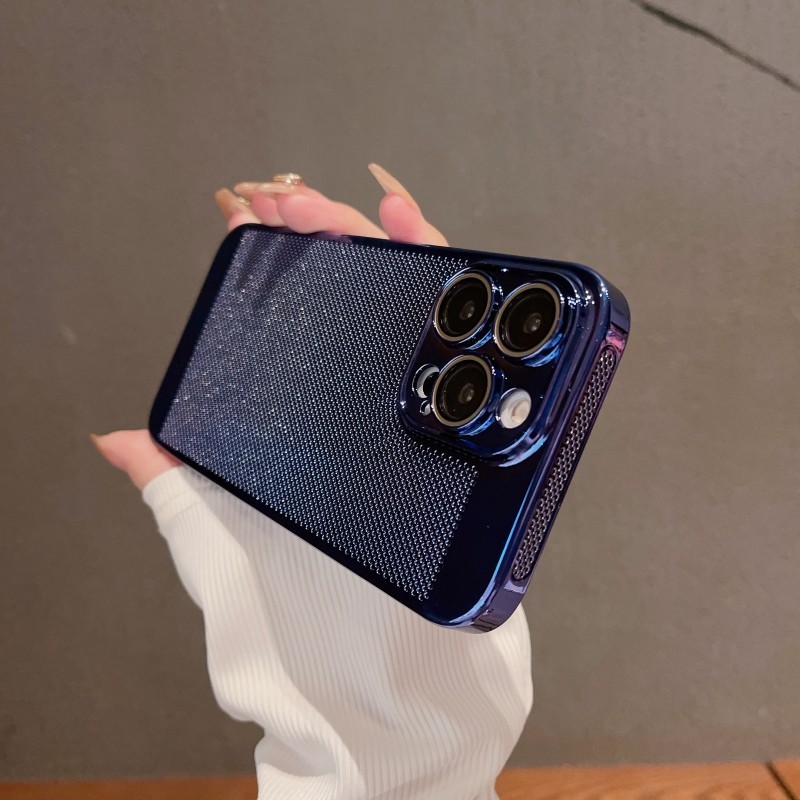 การกระจายความร้อนbreathable Hardกันกระแทกเคสโทรศัพท์สําหรับiPhone 16 15 14 13 12 11 Pro Max 13 Mini XS XR X 8 Plus Anti-Fallกล้องElectroplatingเคสโทรศัพท์ฝาครอบ - รูปที่ 3