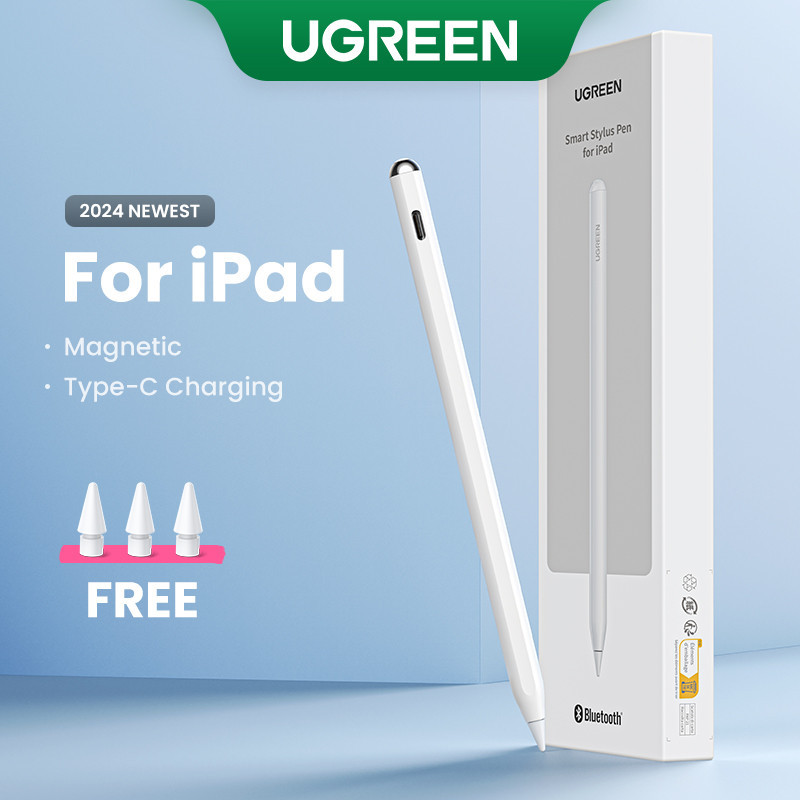 【ฟรีเคสป้องกัน】UGREEN ปากกาสไตลัส Apple Pencil (USB-C) Magnetic สําหรับ iPad Pro 12.9 Air Mini 2022 ปากกาเอียงการปฏิเสธฝ่ามือบลูทูธ