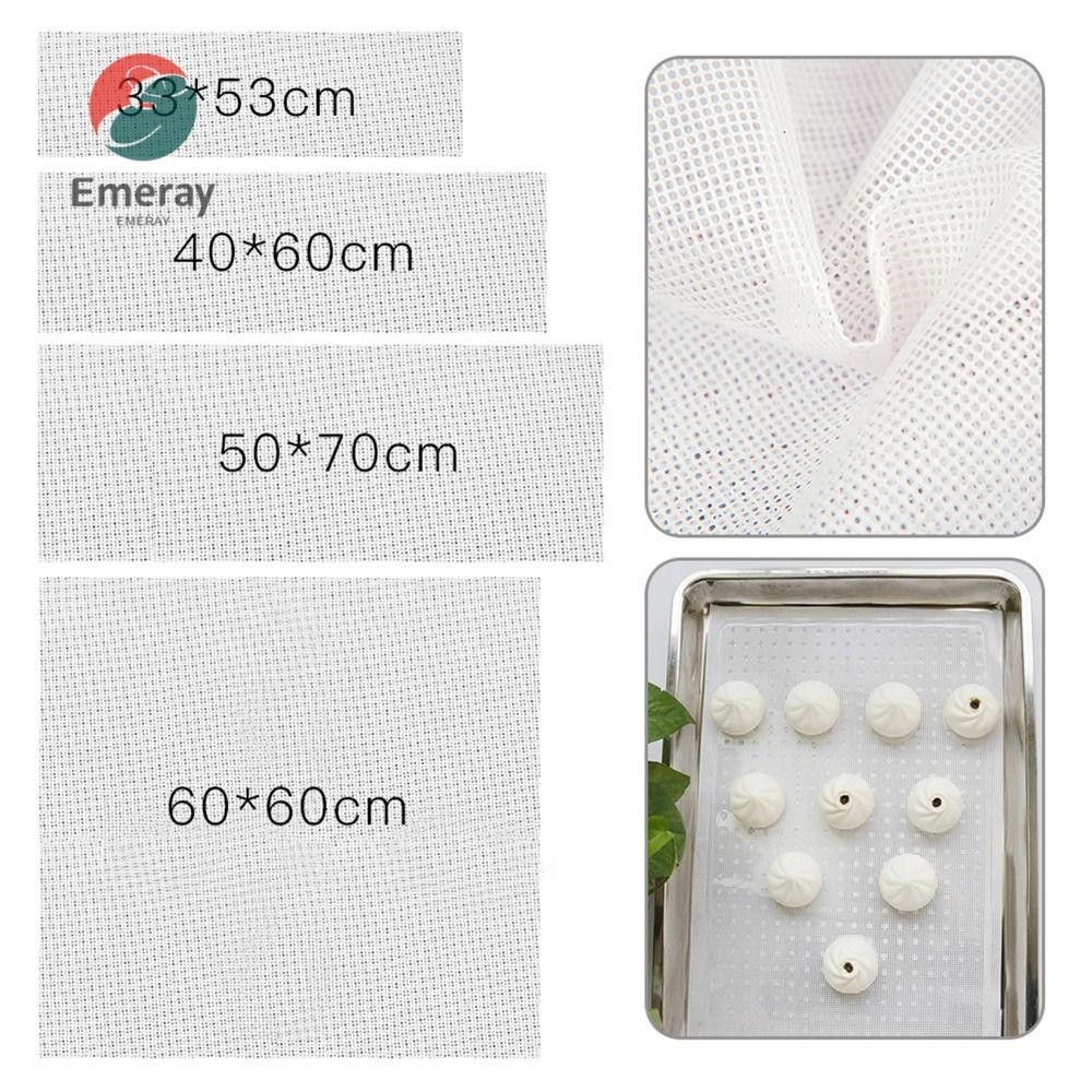 Emeray แผ่นตาข่ายนึ่งอาหาร ซิลิโคน แบบหนา ไม่เหนียวติด ใช้ซ้ําได้ สําหรับอบผลไม้ เตาอบ 1 ชิ้น