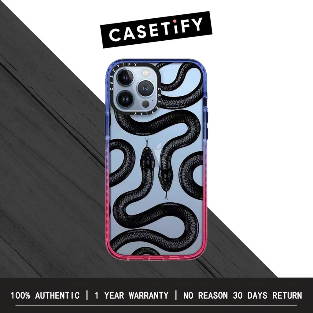 Casetify เคสโทรศัพท์มือถือ ไล่โทนสี ลายงู สีดํา สําหรับ iPhone 14 Pro Max iPhone 13 Pro Max iPhone 14 Pro Max iPhone 11|ของแท้