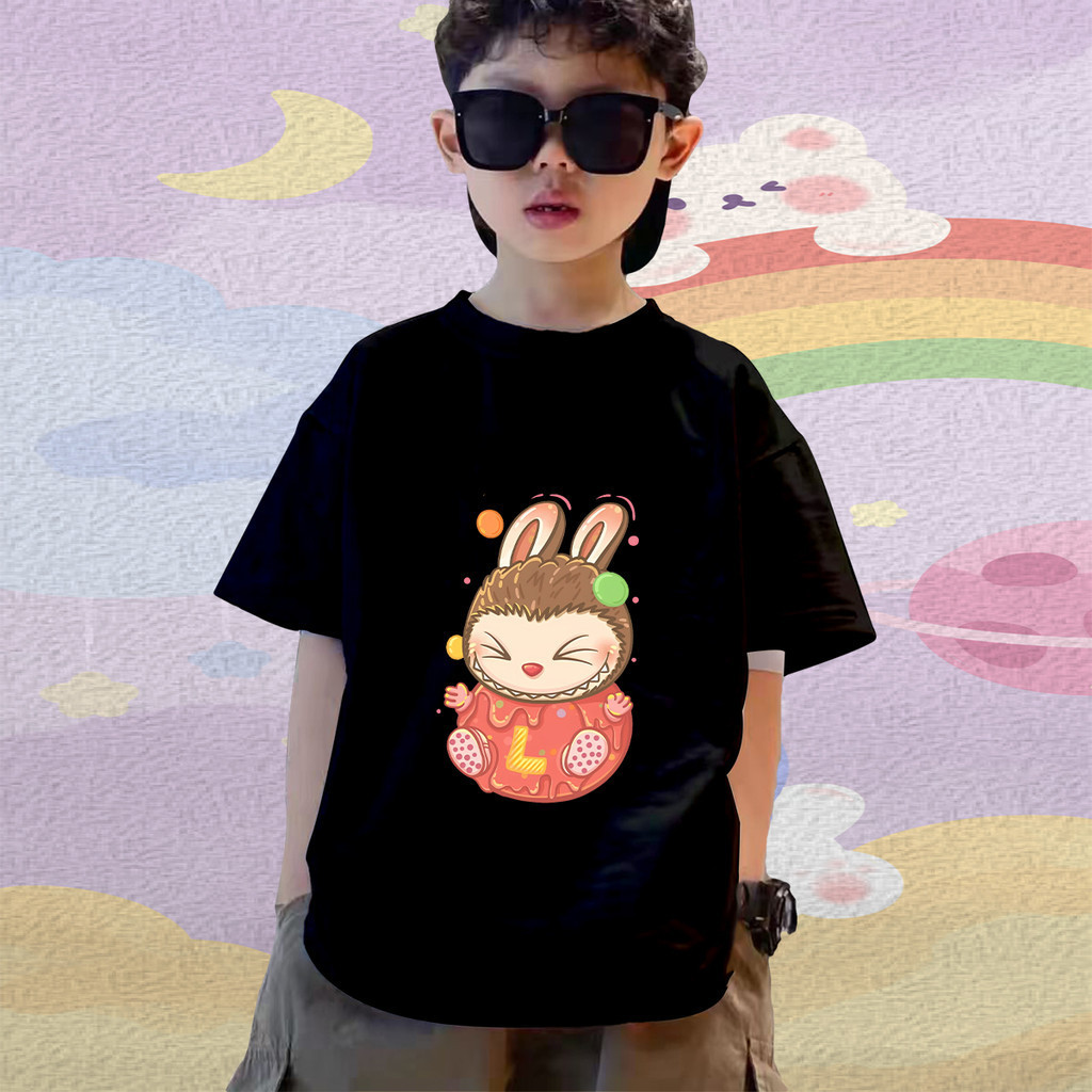 Labubu 2024 สินค้าใหม่ แขนสั้น พิมพ์ผ้าฝ้าย แฟชั่นน่ารัก ตัวเลือกหลายรุ่น S3-44