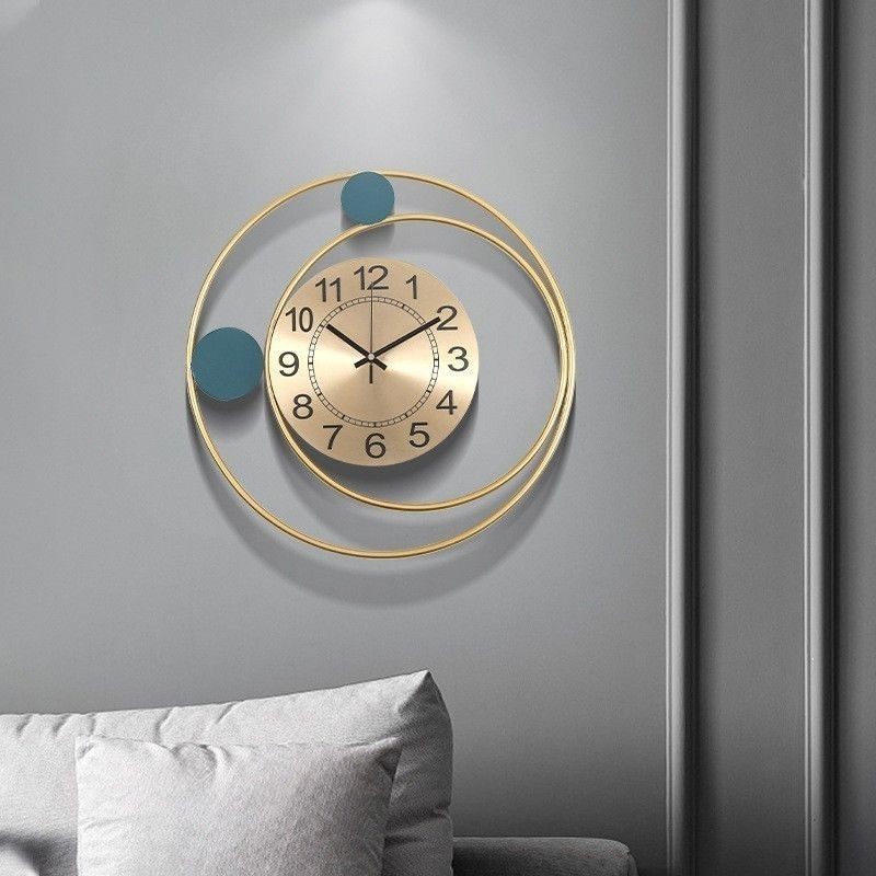 Clock ห้องนั่งเล่นโลหะนาฬิกาแขวนผนังบ้านแฟชั่นนาฬิกาแขวนผนังเงียบผนัง