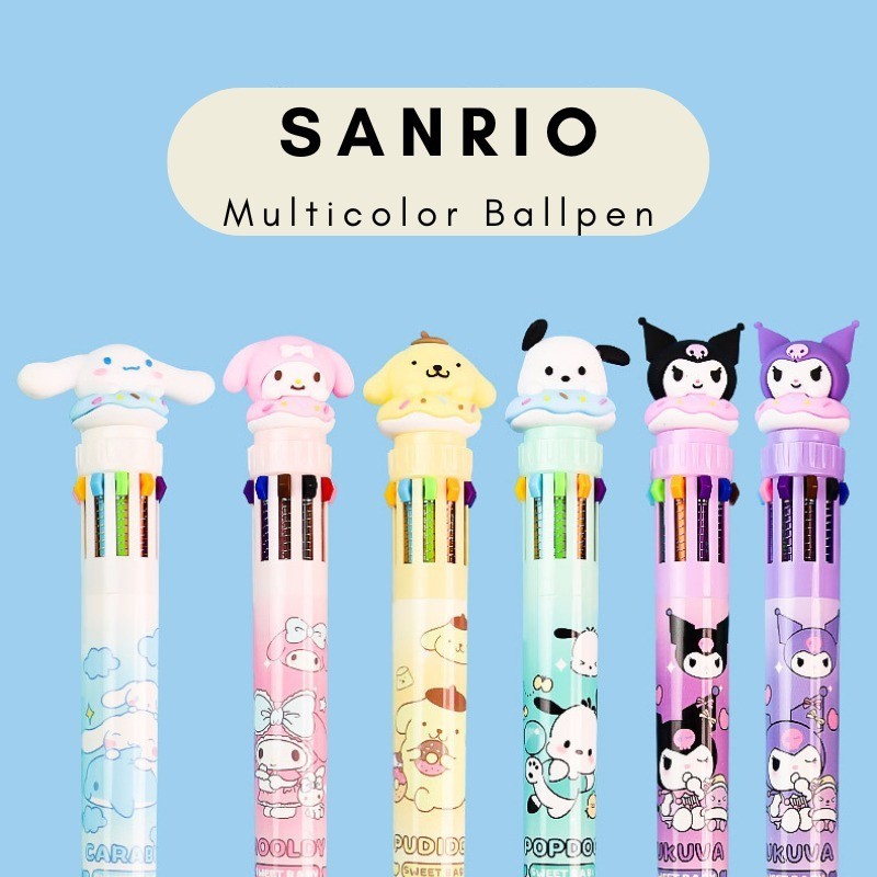 1 PC Creative 10 สี Sanrio ปากกาลูกลื ่ น 0.5 มม.Kuromi Cinnamoroll นักเรียนเขียนสํานักงานเครื ่ องเขียนรางวัลของขวัญ