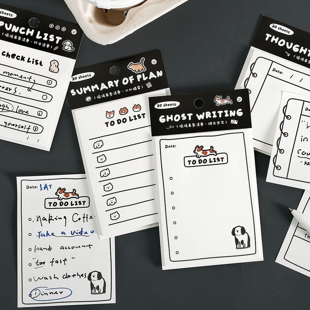 Enwei 30 ชิ ้ น [Pleasure To-do List Series ] Simplicity Journal Sticky Notes High Memo Pad Note Paper Scrapbooking Material School Office Stationery