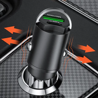 ✨local stock✨ เครื่องชาร์จในรถยนต์ 100W ไฟแช็ก PD ชาร์จเร็ว QC3.0 Mini USB Type C เครื่องชาร์จโทรศัพท์ในรถยนต์ขนาดเล็ก