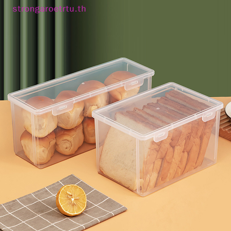 Strongaroetrtu ขนมปังคอนเทนเนอร ์ กล ่ องเก ็ บตู ้ โปร ่ งใสพร ้ อมฝาครอบกรณี Toast เค ้ กคอนเทนเนอร ์ Airtight กล ่ องขนมปังกล ่ องเก ็ บเครื ่ องมือ TH