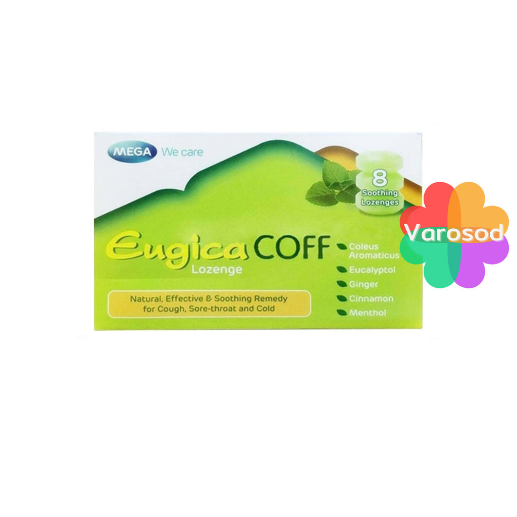 Mega We Care Eugica Coff - เมก้า วีแคร์ ยูจิก้า คอฟ ลูกอมสมุนไพร 8เม็ด/แผง