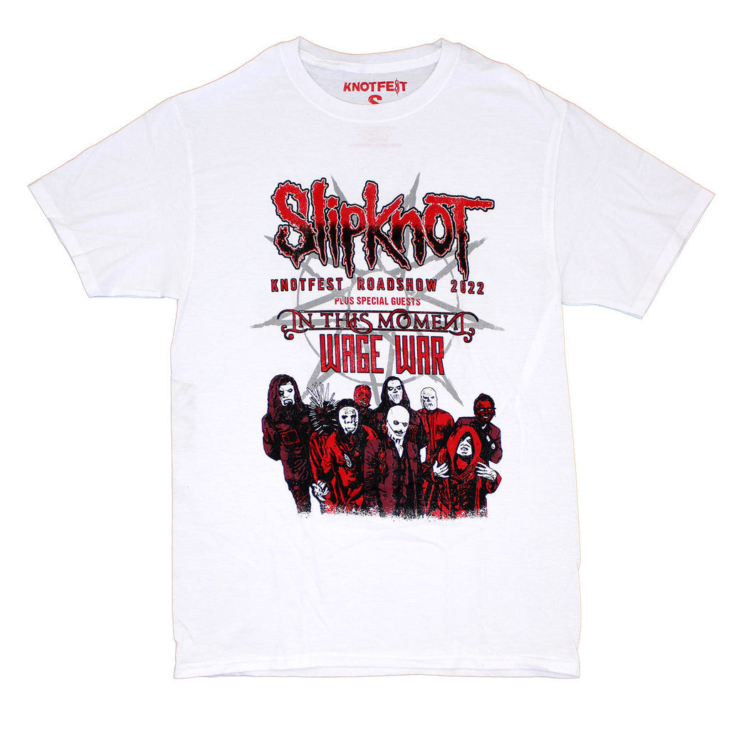 Slipknot Knotfest Leg 1 Tour In เสื้อยืดสีขาว - เสื้อยืดผู้ใหญ่ - เสื้อยืด Men& 39;s - เสื้อยืด Wome