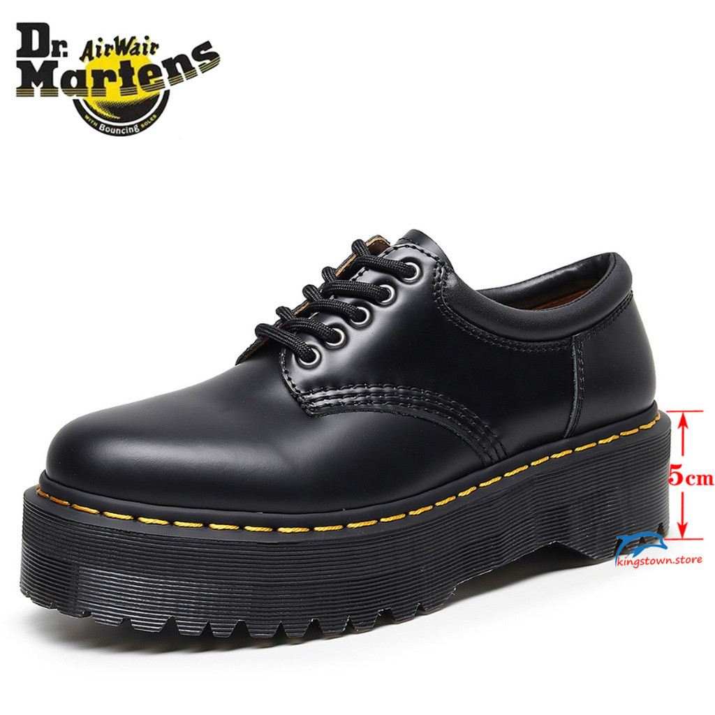 พร้อมสต็อก Dr Martens Man Martin 8053 หนัง Low-top ผู้ชายผู้หญิงอังกฤษแฟชั่นสบายๆหนา 5 ซม. Plus ขนาด 35-44 LEWC