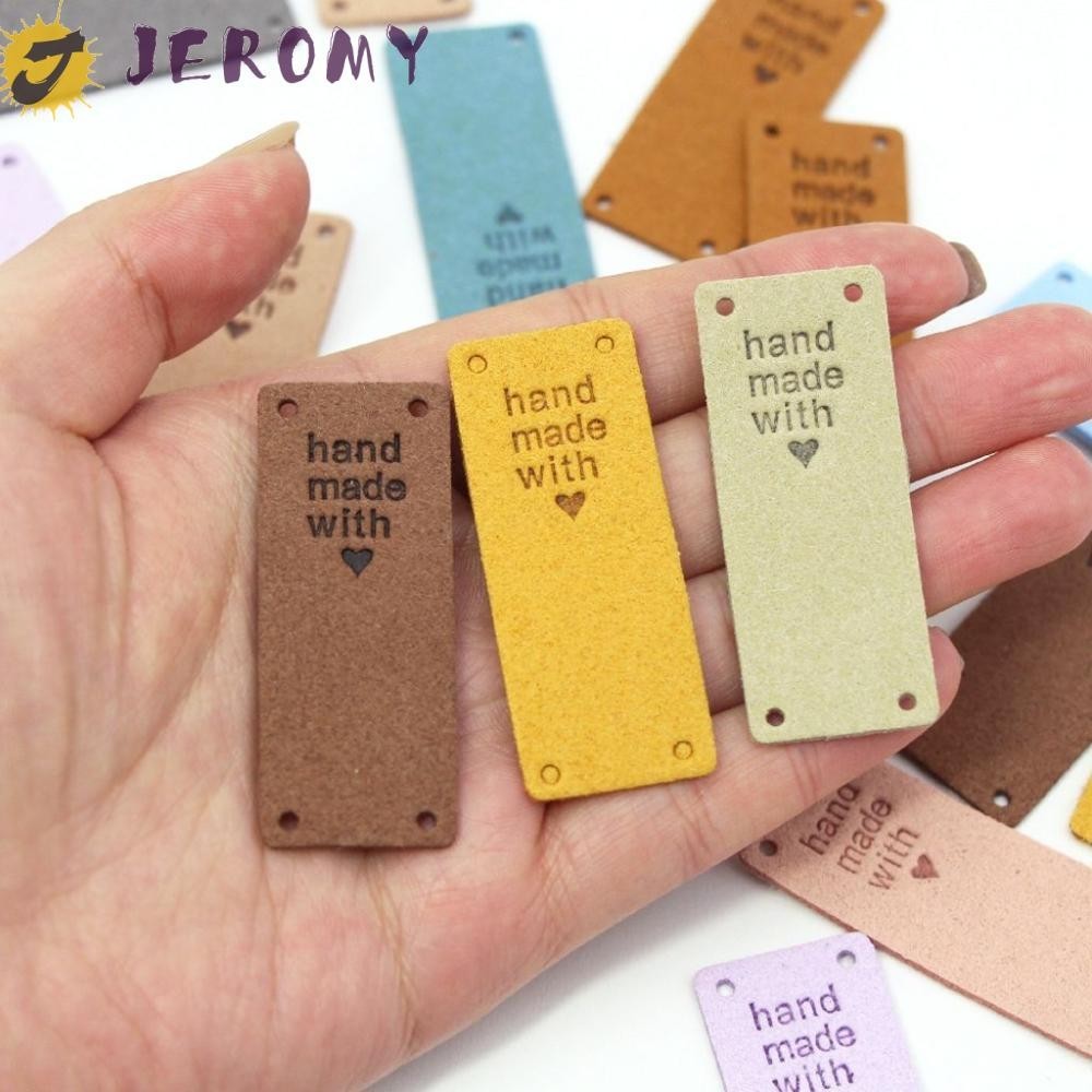 Jeromy ป้ายทําด้วยมือ 20 ชิ้น/ถุงหลายสีตัวเลือกสําหรับหมวก,เสื้อถักอุปกรณ์ DIY Super Fiber เย็บอุปกรณ์เสริม