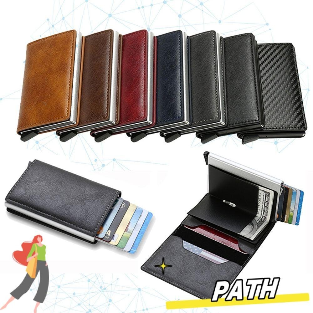 Path RFID Card Holder Leater ID Credit Protected Mens Wallet Card &amp; ID Holders Money Wallets