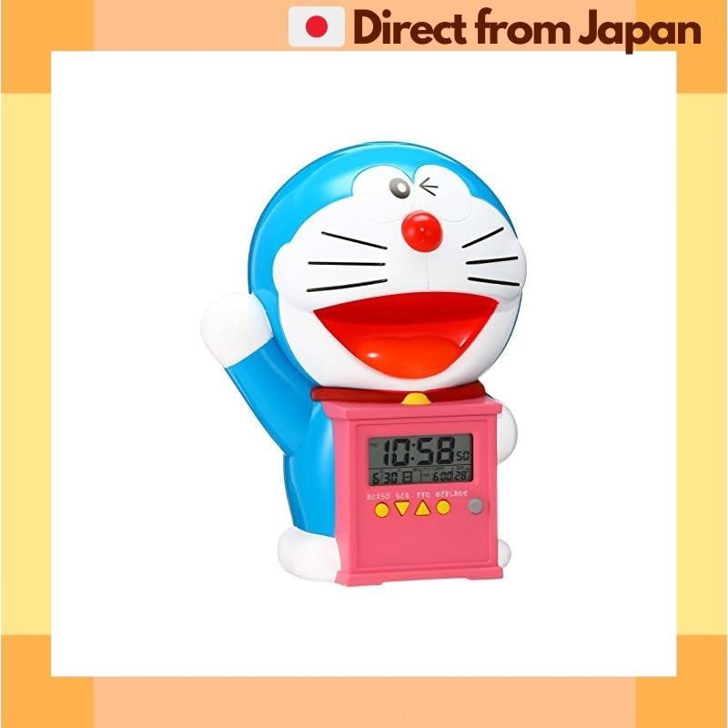 [Direct from Japan] Seiko Clock Alarm Clock Display Clock Doraemon Character Talking Alarm Digital Temperature Display JF374A Blue