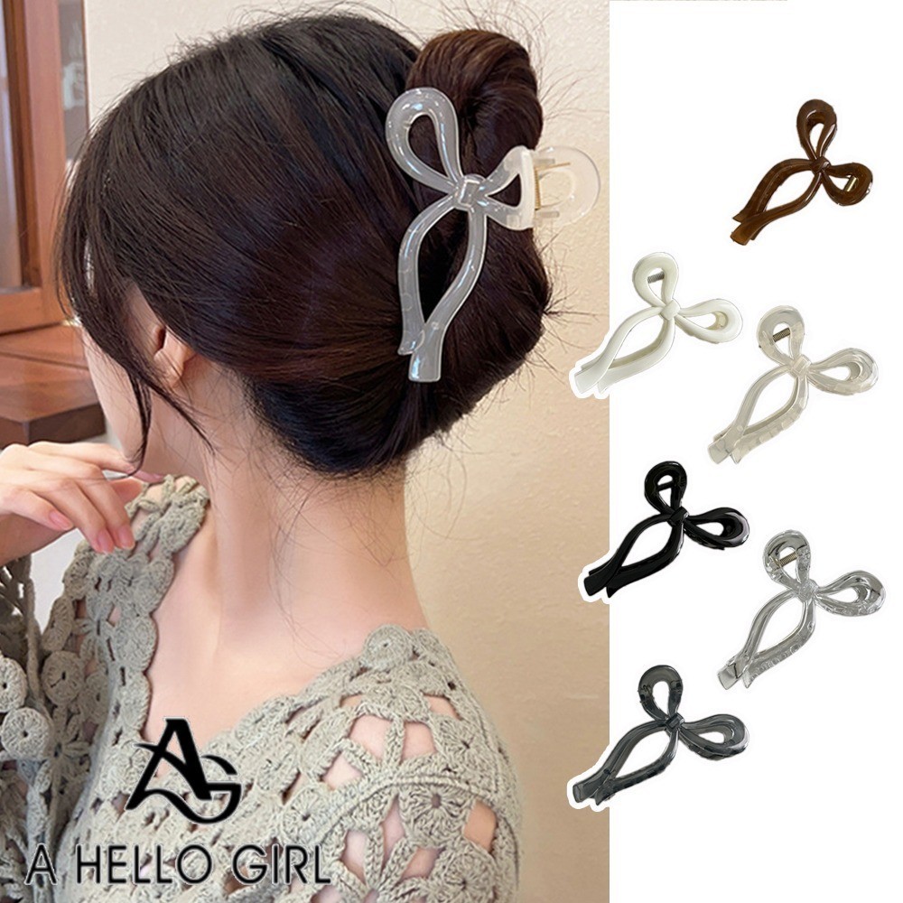 โบว์สีเยลลี่ใหม่ที่มีคุณภาพสูงและเรียบง่ายช้อนหลังขนาดใหญ่แพนผมฉลามคลิป