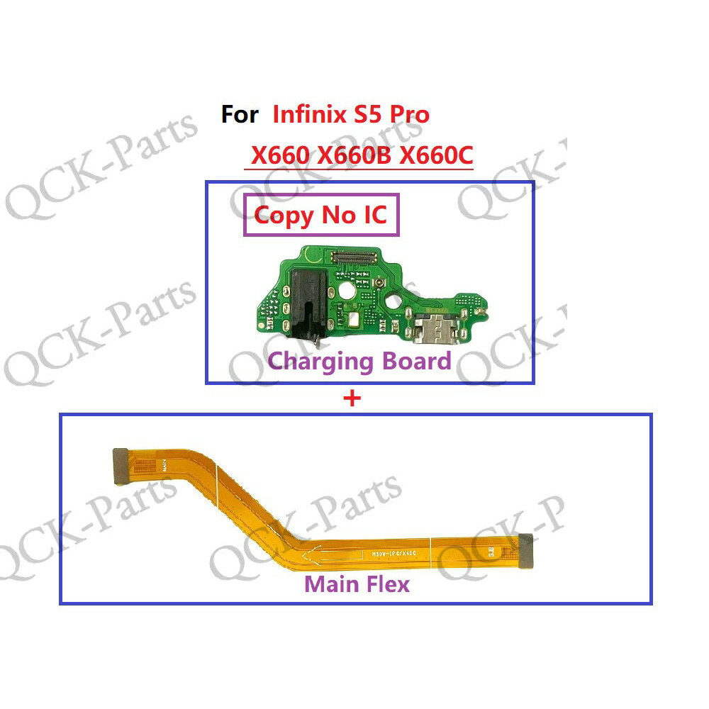 VI9T & Copy USB Board Charger แท่นชาร์จพอร์ตขั้วต่อ Flex สําหรับ Infinix S5 Pro X660 X660B X660C เมน