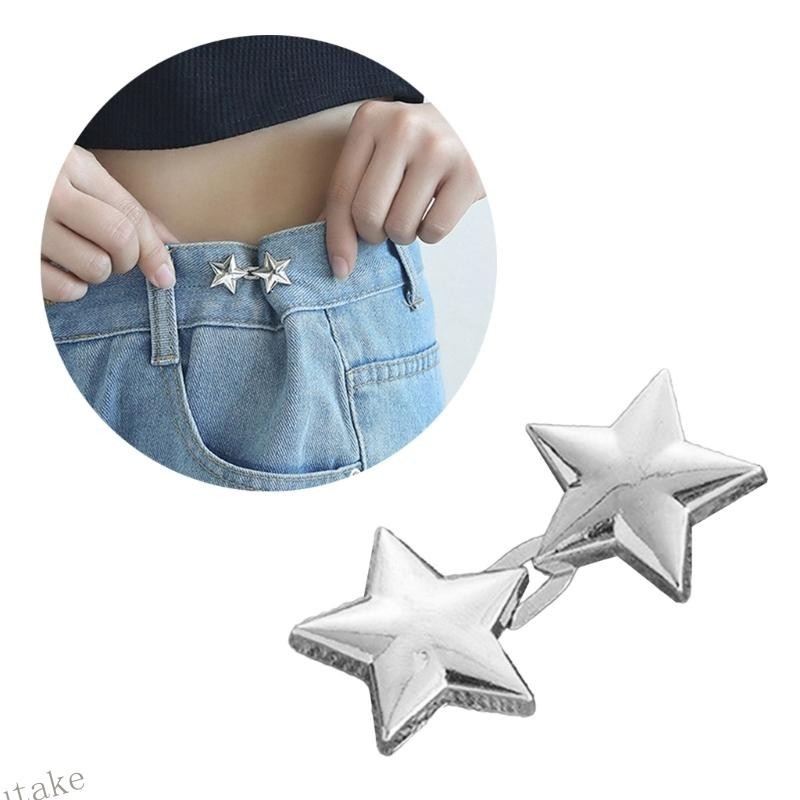Uki ที ่ ถอดออกได ้ Jean ปุ ่ ม Clasps ปรับเอวหัวเข ็ มขัด Snap กางเกงเอว Tightener