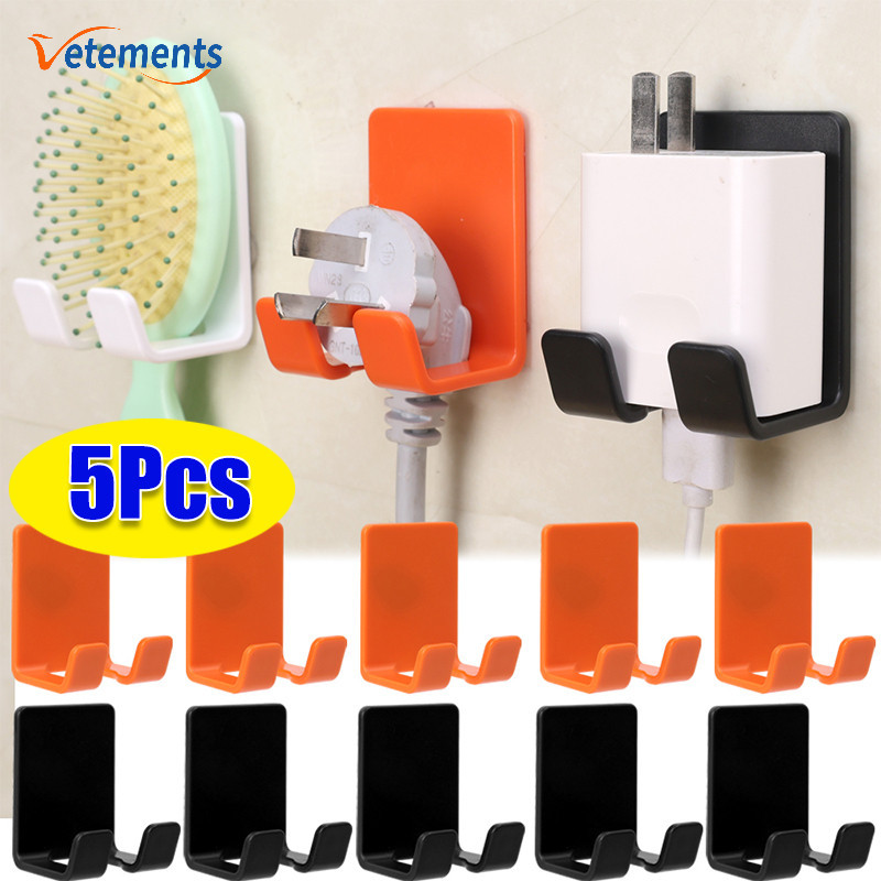 Punch-free Cable Holder Power Cord Plug Hook - Home Wall Kitchen Storage Rack - Self-adhesive Multi-Purpose Hanger