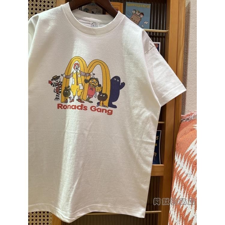 2024 new NewAmerican vintage McDonald's McDonald's family เสื้อยืดแขนสั้นสำหรับผู้ชายและผู้หญิง s-5x