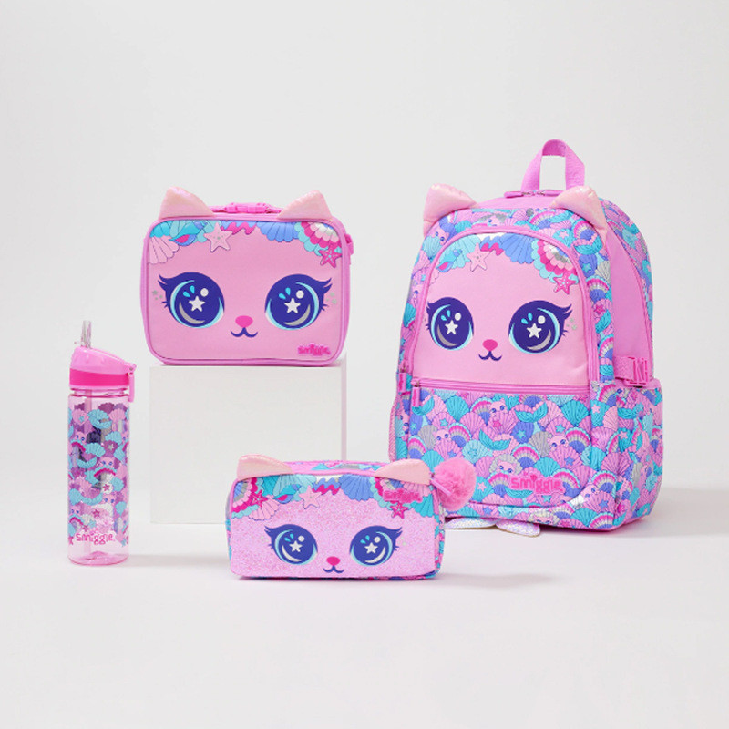 [NEW ] Australia smiggle Pink Shell Cat Meal Bag Pencil Case School Bag