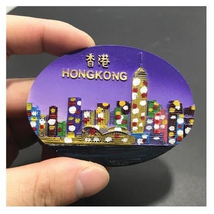 แม่เหล็กติดตู้เย็น จีนฮ่องกง Landmark World Travel Collection ที่ระลึกเรซิ่นตู้เย็นสติกเกอร์ Creative สามมิติคอลเลกชันคุณภาพสูง Refri