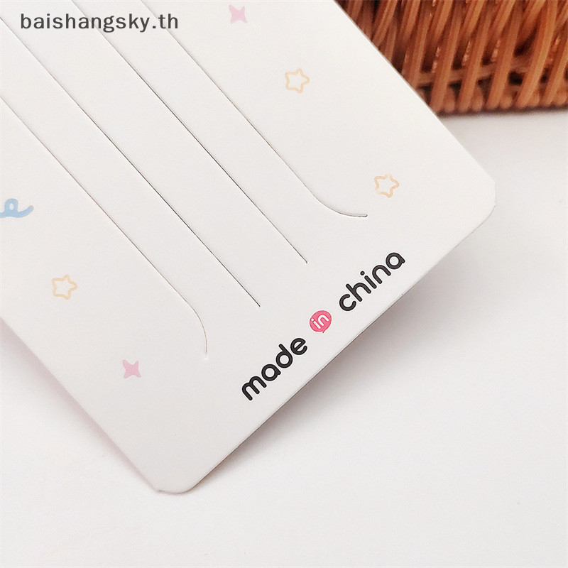 Byth 50pcs Bunny Star การ์ดสําหรับผมสาย Hairpin Handmade DIY เครื่องประดับกระดาษแข็งแพคเกจคลิปผมสีขาว Craft Hang Tag การ์ด byth