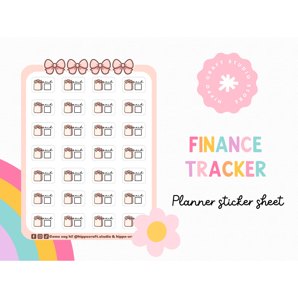 Grocery shop pay | Planner sticker sheet ชำระค่าของชำ แพลนเนอร์สติ๊กเกอร์