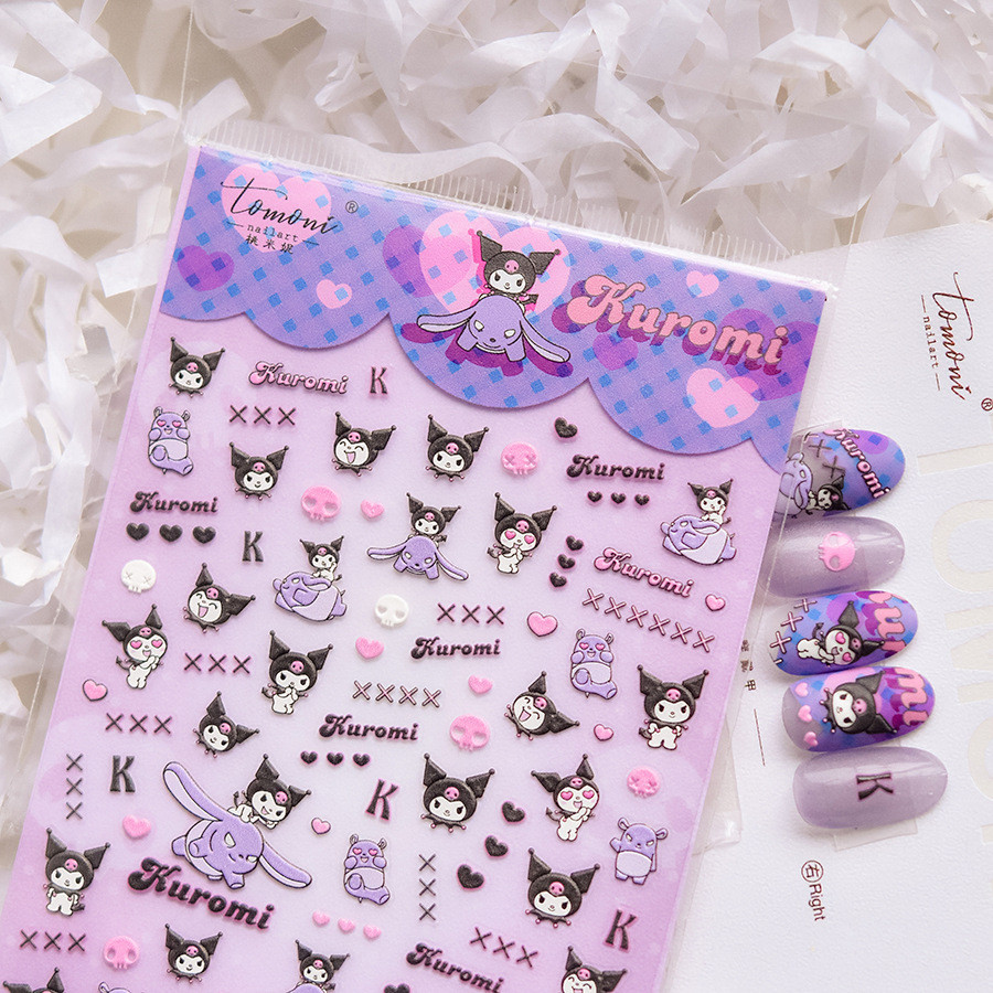 [Meow.Sensei] Sanrio & tomoni Cooperation Style Embossed Nail Sticker ของแท้ Co-Branded SAN Series 009 Kuromi