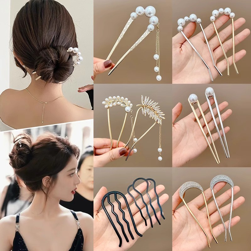 2024 ใหม ่ กิ ๊ บรูปตัว U กิ ๊ บติดผมผู ้ หญิงระดับไฮเอนด ์ กิ ๊ บติดผมสไตล ์ โบราณ - รูปที่ 4