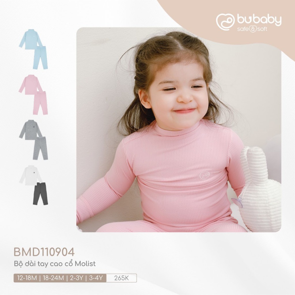 บูเบบี้ BMD110904 โมลิส ชุดแขนยาวคอเต่าสําหรับเด็กทารก