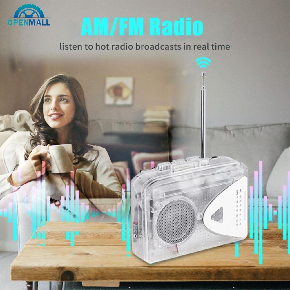 Openmall Cassette Capture Tape Player ลําโพงหรือหูฟังแบบมีสายเล ่ นพร ้ อมฟังก ์ ชั ่ นวิทยุ AM FM T6X7