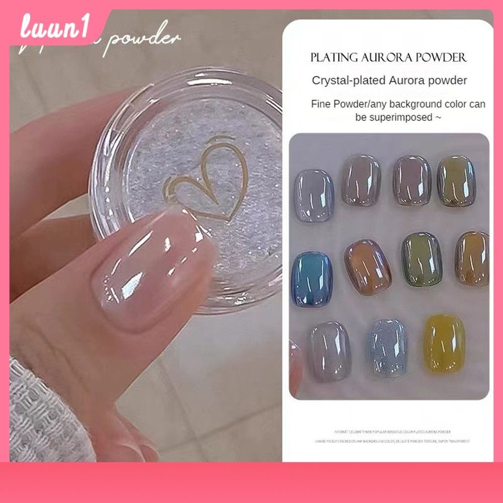 แวววาวเล็บกระจกผงความสว่างสูงเล็บไฟฟ้าผงออโรร่ากระจกแสงจันทร์สีขาวตกแต่งเล็บซูเปอร์แฟลชซุปเปอร์สดใสกระจกวิเศษผง COD