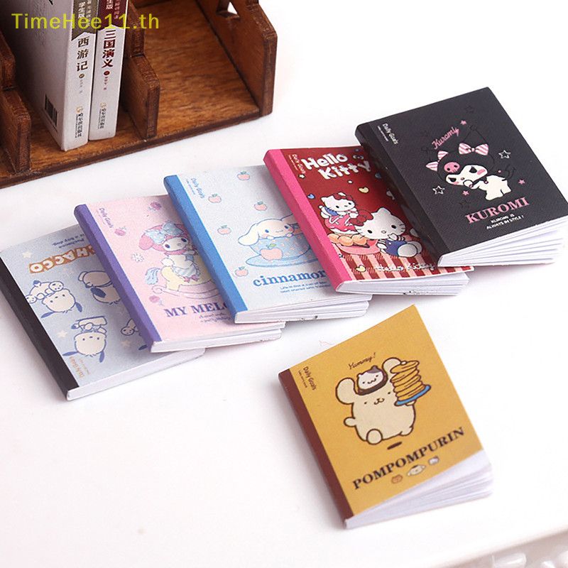 Timehee 6 ชิ้น 1/12 Dollhouse Mini Notebook หนังสือออกกําลังกายรุ่น Dollhouse Study ตกแต่งตุ๊กตา House School เครื่องเขียนอุปกรณ์เสริม TH