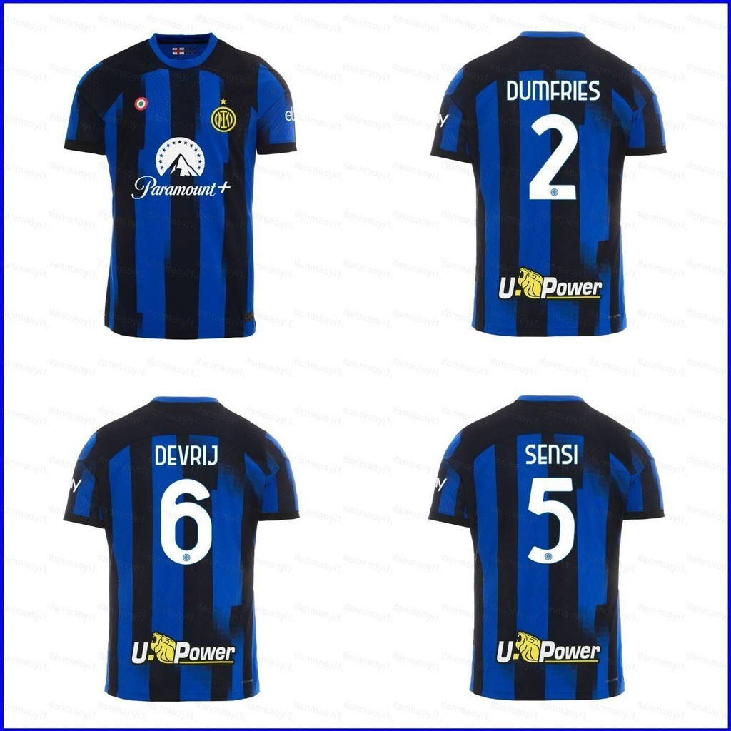 2023-24 Serie A Inter Milan away Dumfries Sensi Devrij home jersey เด ็ กผู ้ ใหญ ่ เสื ้ อยืด Plus ขนาด