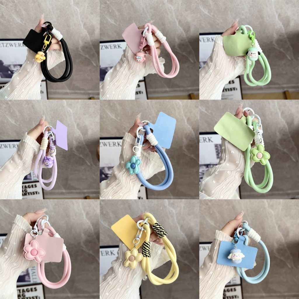 ปกโทรศัพท์สายรัดข้อมือถักออกแบบหัวเข็มขัดจี้เชือกเส้นเล็กสําหรับโทรศัพท์มือถือกรณีป้องกันพวงกุญแจอุปกรณ์ตกแต่ง