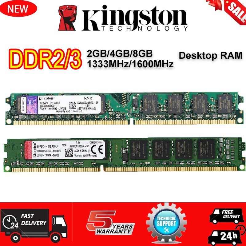 Kingston DDR2 DDR3 DDR3L 2GB 4GB 8GB RAM 1333/1600MHz  for Desktop original kingston Memory PC3