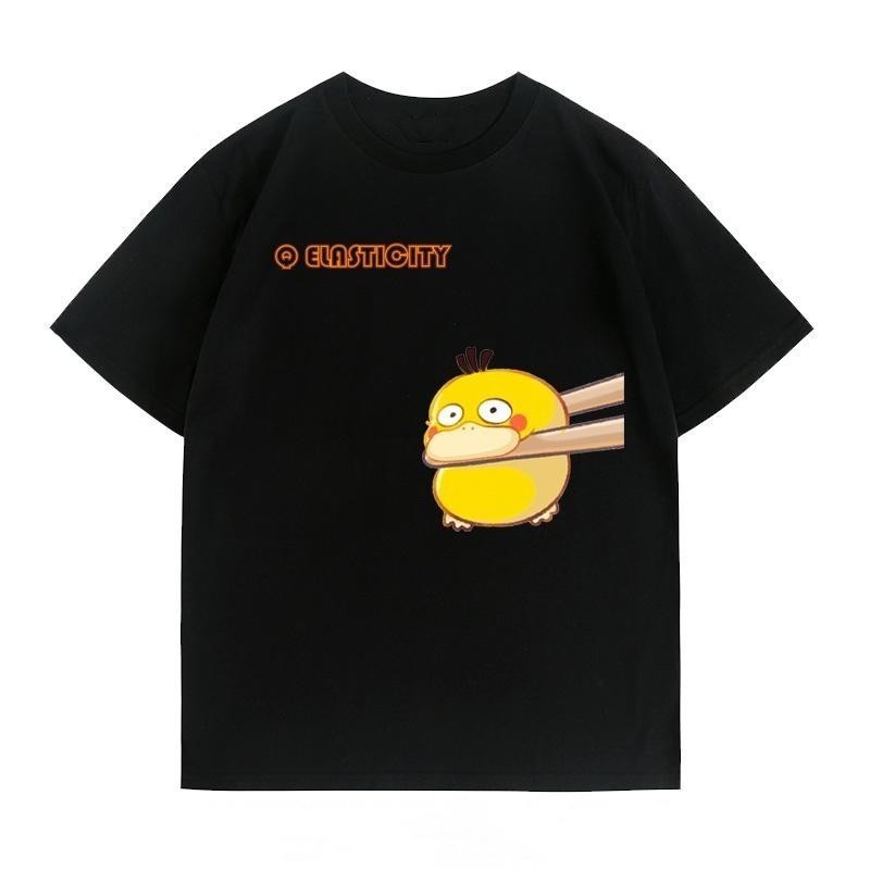(🔥เสื้อยืดพิมพ์ลาย🔥)เสื้อยืดแขนสั้นลายการ์ตูน Pokemon Psyduck น่ารักสดใส