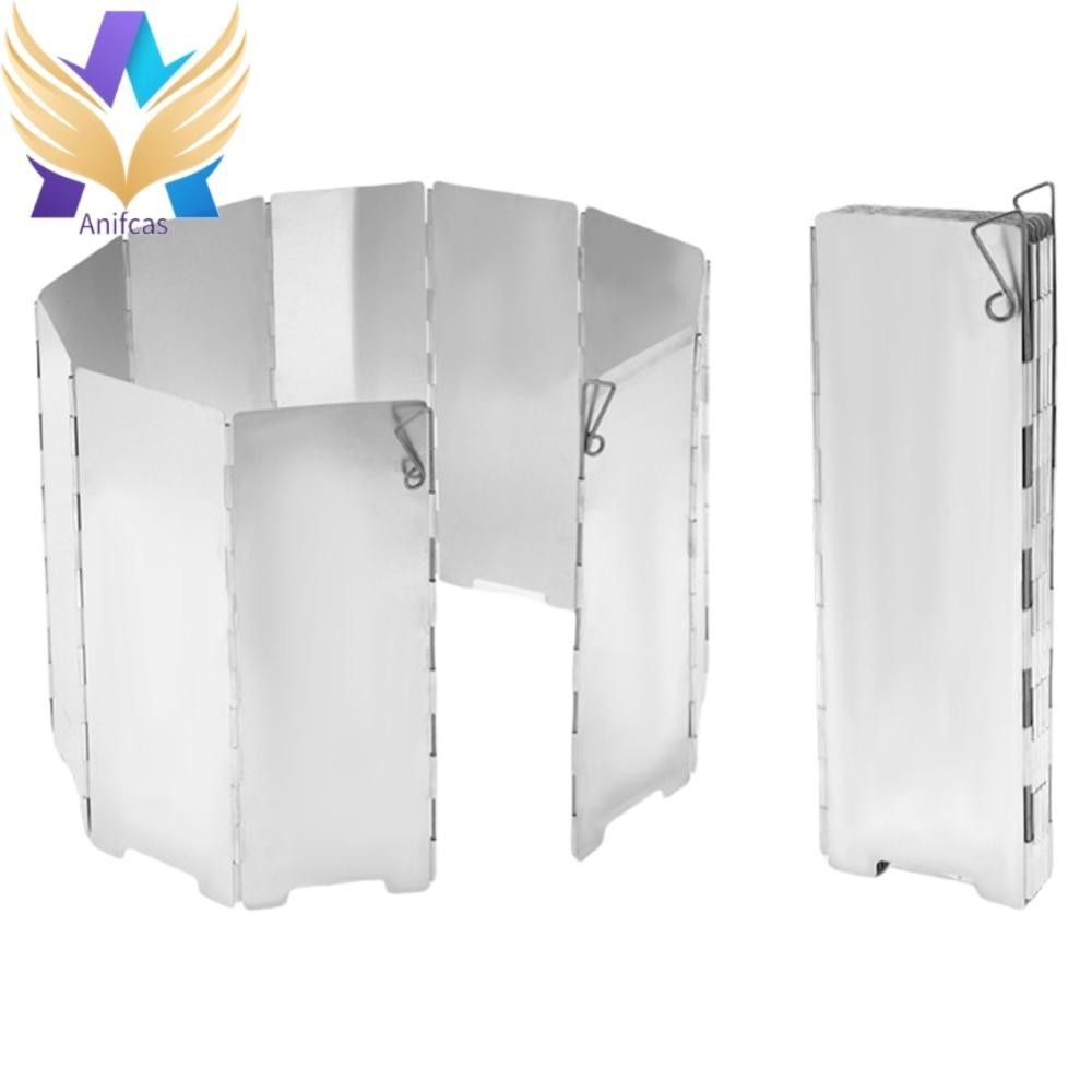10 แผ ่ นเตาแก ๊ ส Wind Shield อลูมิเนียมพับปิคนิค Burner หน ้ าจอกันลม