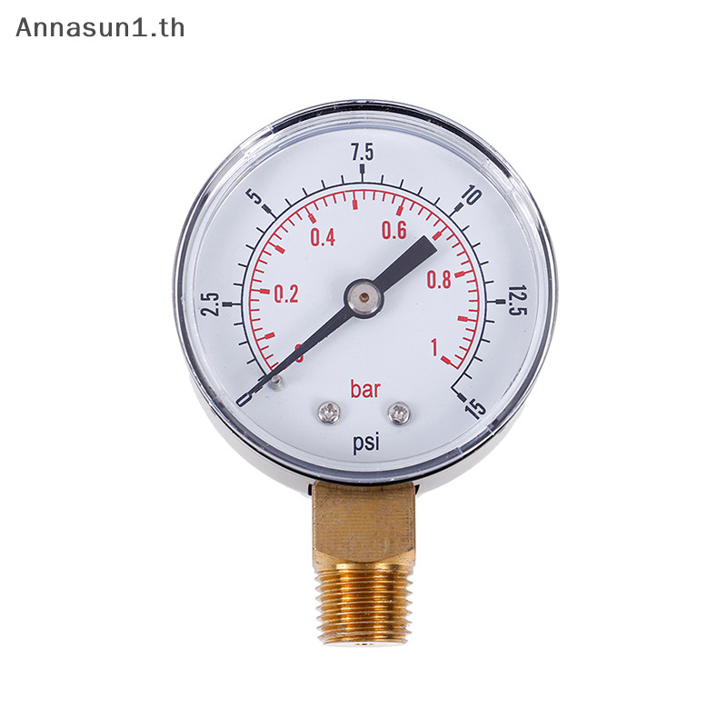 Annasun เกจวัดแรงดันต่ําสําหรับน้ํามันอากาศน้ําแก๊ส 50 มม. 0-15 PSI 0-1 บาร์ 1/4 BSPT TH