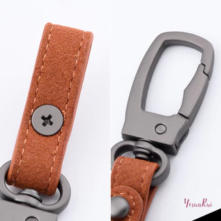 YosunRui] พวงกุญแจหนังทําด้วยมือ DIY พวงกุญแจรถคุณภาพสูง Ch พวงกุญแจอุปกรณ์เสริมรถผู้ชายเอวแหวนใหม่