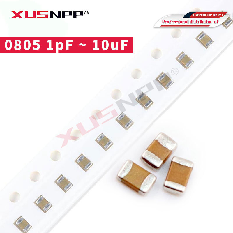 100pcs 0805 50V SMD หนาฟิล์มชิป Multilayer ตัวเก็บประจุเซรามิค 1PF-47uF 10NF 100NF 1UF 2.2UF 4.7UF 10UF 1PF 6PF อิเล็กทรอนิกส์ส่วนประกอบ