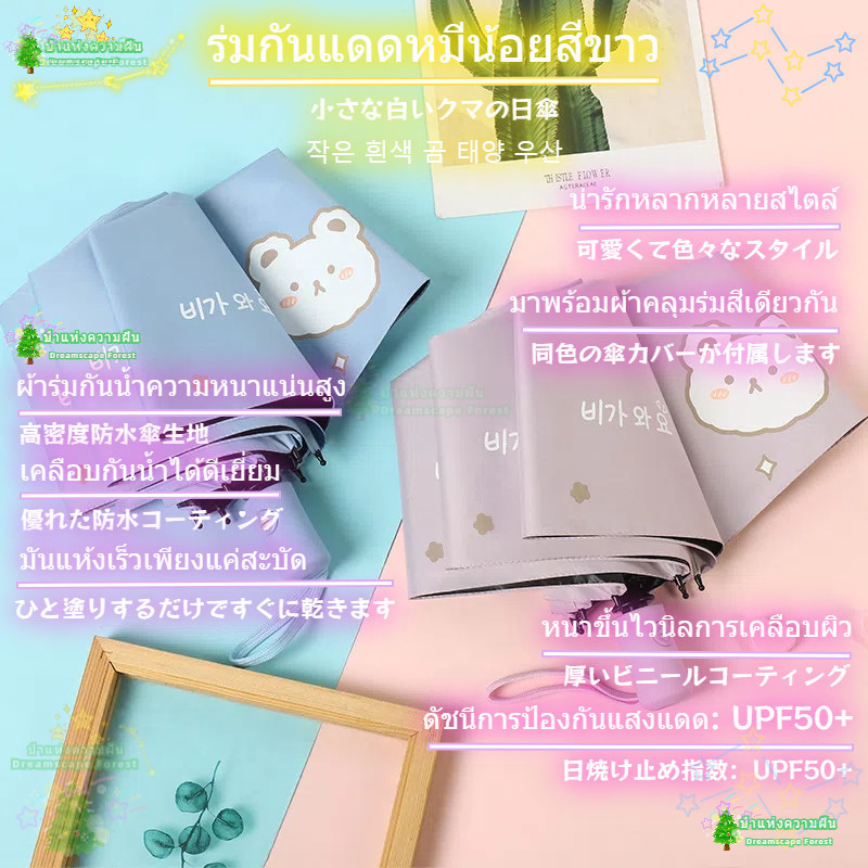ร่มพับ กันแดด กันฝน ลายหมี น่ารัก