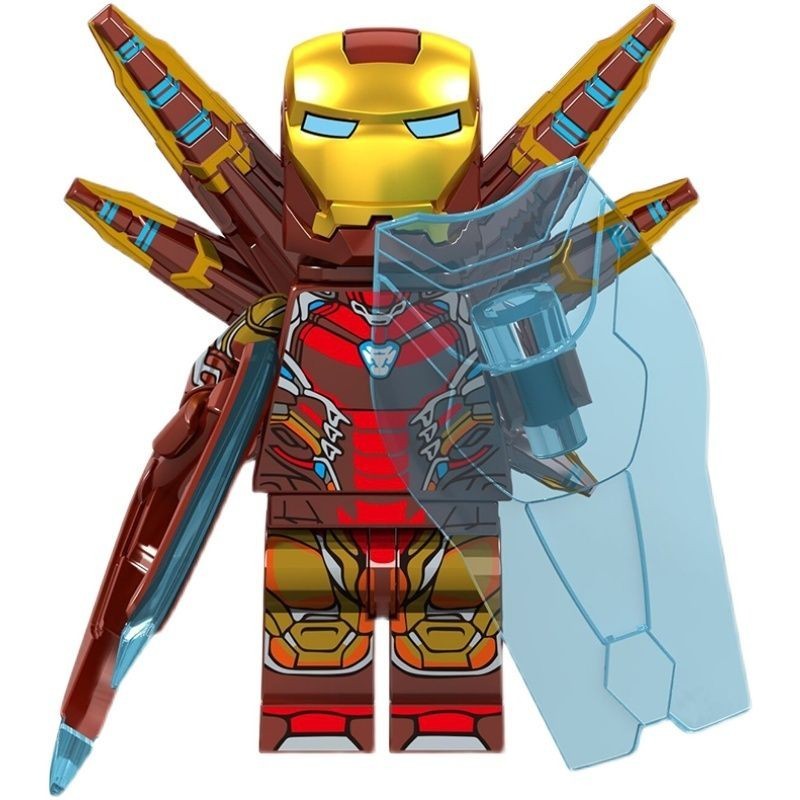 ใช ้ งานร ่ วมกับ Lego Fulian 4 Iron Man MK85 หมวกกันน ็ อคใหม ่ Octopus Cannon MOC ประกอบอาคารบล ็ อก Minifigure ประกอบของเล ่ น