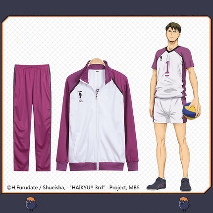 22H Haikyuu เสื้อแจ็คเก็ตเครื่องแต่งกายคอสเพลย์ Shiratorizawa Ushijima Wakatoshi