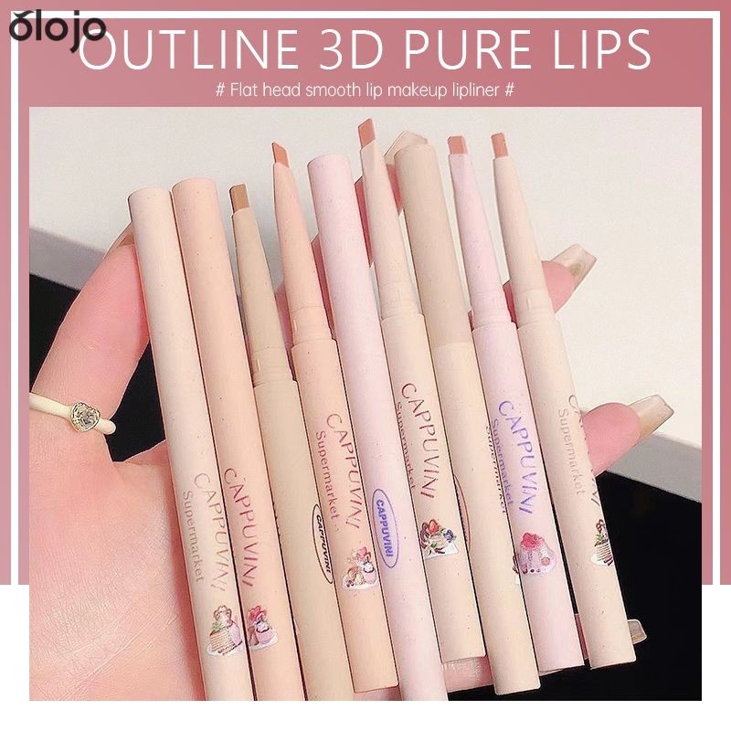 Cappuvini ลิปสติก ปากกา ลิปไลเนอร์ สีนู้ด ดินสอเขียนขอบปาก ติดทนนาน กันน้ํา