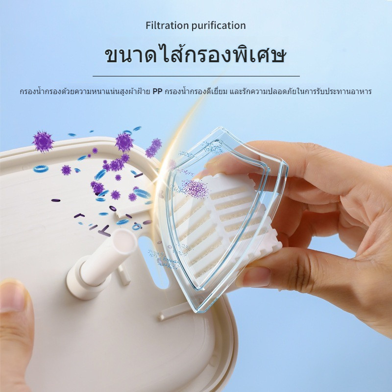 น้ำพุสัตว์เลี้ยงอัตโนมัติ 2 In 1 พร้อมชามแมวและชามหมา - รูปที่ 4