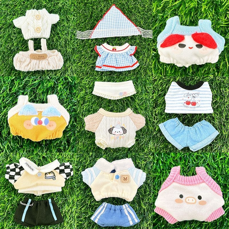 เสื้อผ้าเด็ก10เซนติเมตรสลิงน่ารักฤดูร้อนเสื้อกันหนาวชุดผ้าฝ้ายตุ๊กตาปลาดาวแต่งตัวตุ๊กตาจี้