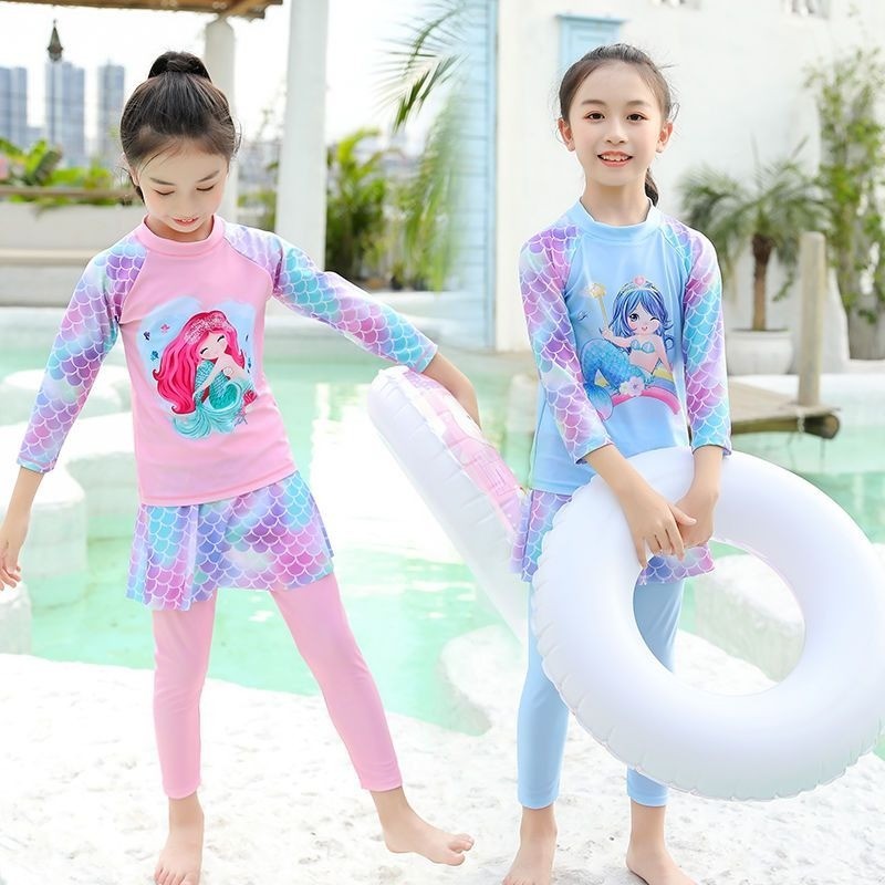 ชุดว ่ ายน ้ ําแยกเด ็ กหญิงอายุ 1-8 ปี ชุดว ่ ายน ้ ํากันแดดเด ็ ก