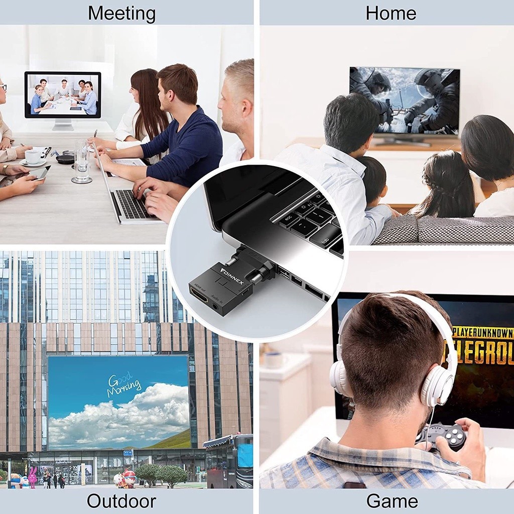 VGA TO HDMI TV Converter Adapter Dongle with 3.5mm Stereo Audio VGA to HDMI HDTV Support 1080P 60hz