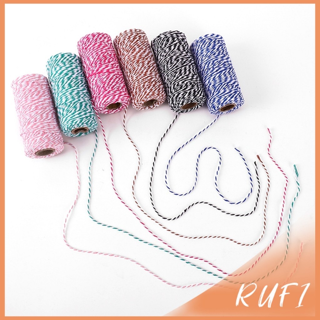 RUFI เชือกเกลียวสองสี ยาว 100 เมตร สำหรับงาน DIY บรรจุภัณฑ์ของขวัญ งานฝีมือ Cotton Twine ราคา ถูกที่สุด ดีลบีเคเค แกลเลอรีภาพที่ 8