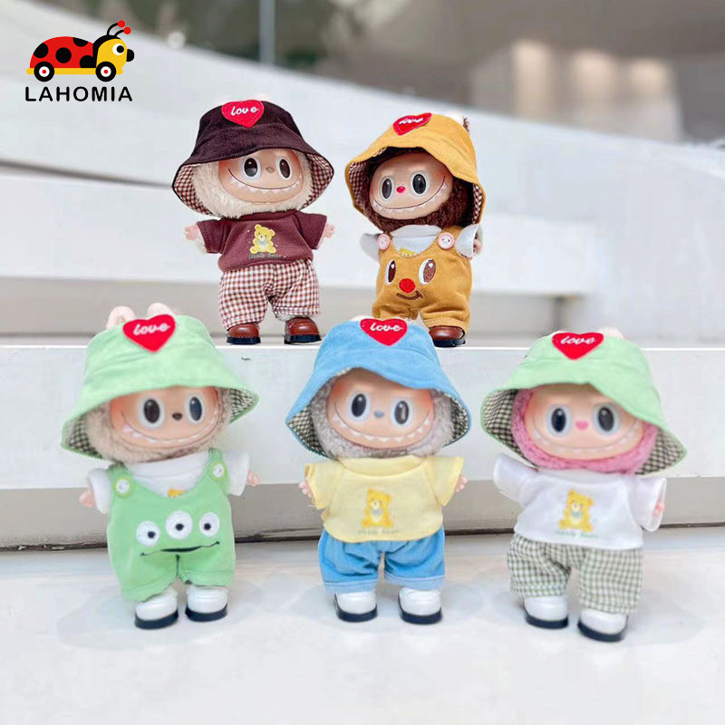 Lahomia ชุด labubu macaron 17 ซม.แขวนตุ ๊ กตาเสื ้ อผ ้ าตุ ๊ กตาเสื ้ อผ ้ าชุดน ่ ารัก
